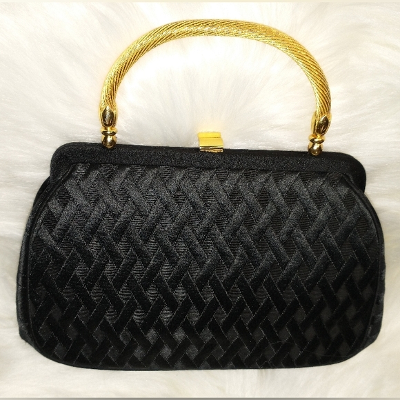 Bienen Davis Black Satin Mini Hand bag - Picture 2 of 6